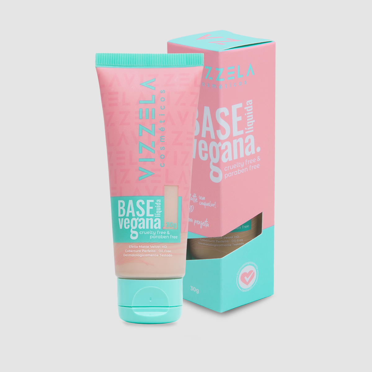 Base Líquida Vizzela Vegana cor 01 30g