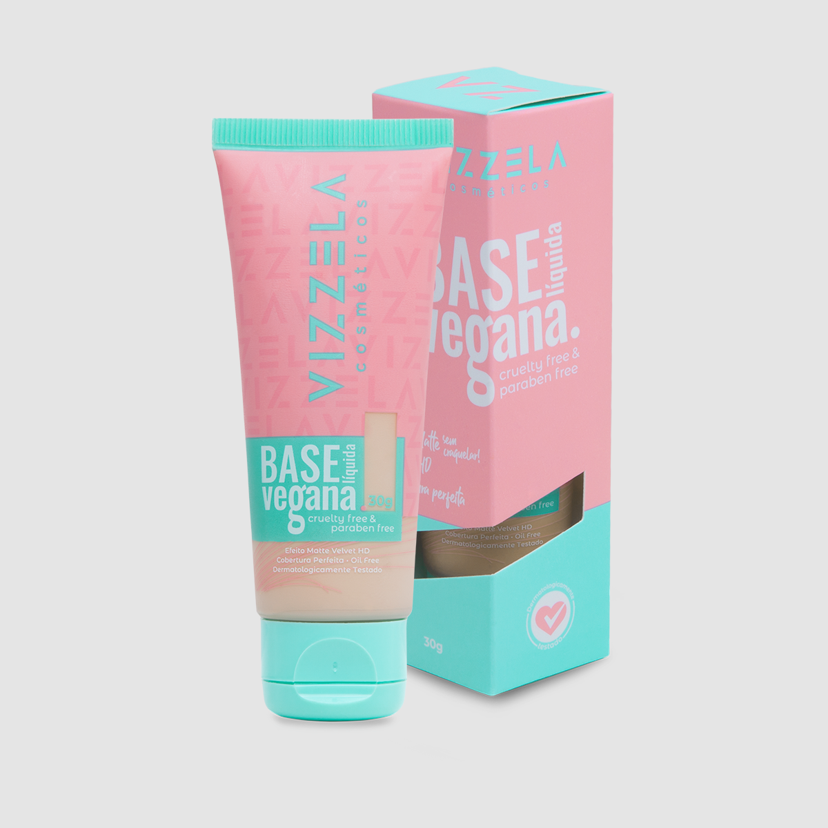Base Líquida Vizzela Vegana cor 02 30g