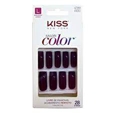 Unhas Postiças Kiss New York Salon Color Ksc03 Quadrado Longo