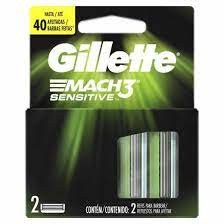 Carga para Aparelho de Barbear Gillette Mach3 Sensitive 2 Unidades
