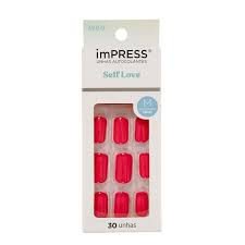 Unhas Postiças Autocolantes Impress Self Love Cor 220V Média Quadrado Kiss NY