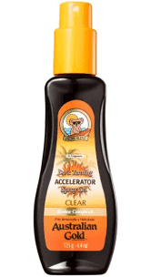  Spray Bronzeador Australian Gold Accelerator Dark Tanning Spray Gel Clear 125ml