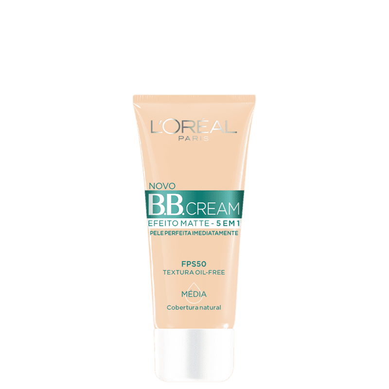 Base Loreal Paris 5 em 1 Efeito Matte FPS 50 Média - BB Cream 30g