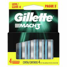 Carga para Aparelho de Barbear Gillette Mach3 4 Unidades