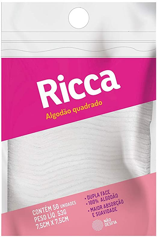 Algodão Quadrado Ricca - 50 Unidades
