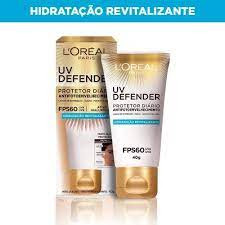 PROTETOR SOLAR FACIAL LOREAL PARIS UV DEFENDER HIDRATAÇÃO FPS 60 40G