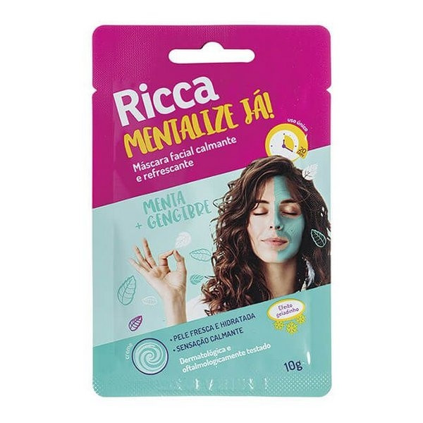 MÁSCARA FACIAL CALMANTE E REFRESCANTE MENTALIZE JÁ 10G - RICCA