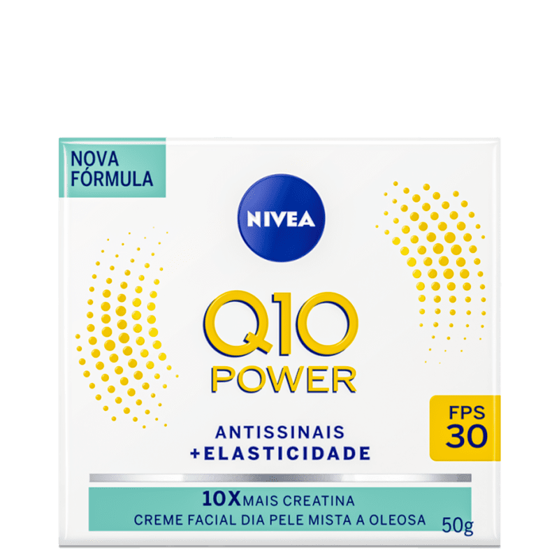 NIVEA Creme Facial Antissinais Q10 Power Dia FPS 30 Pele Mista a Oleosa 50g  50g