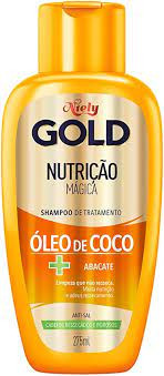 Shampoo Niely Gold nutrição poderosa Óleo de coco + abacate 