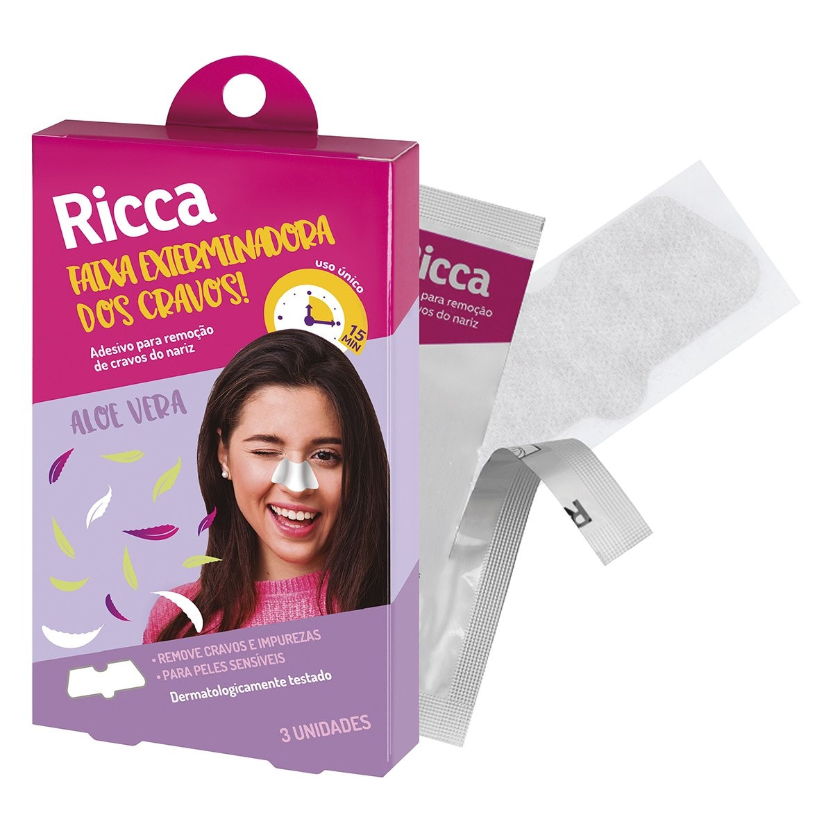 Ricca - Fita Adesiva para Retirar Cravos do Nariz - 3 Unidades