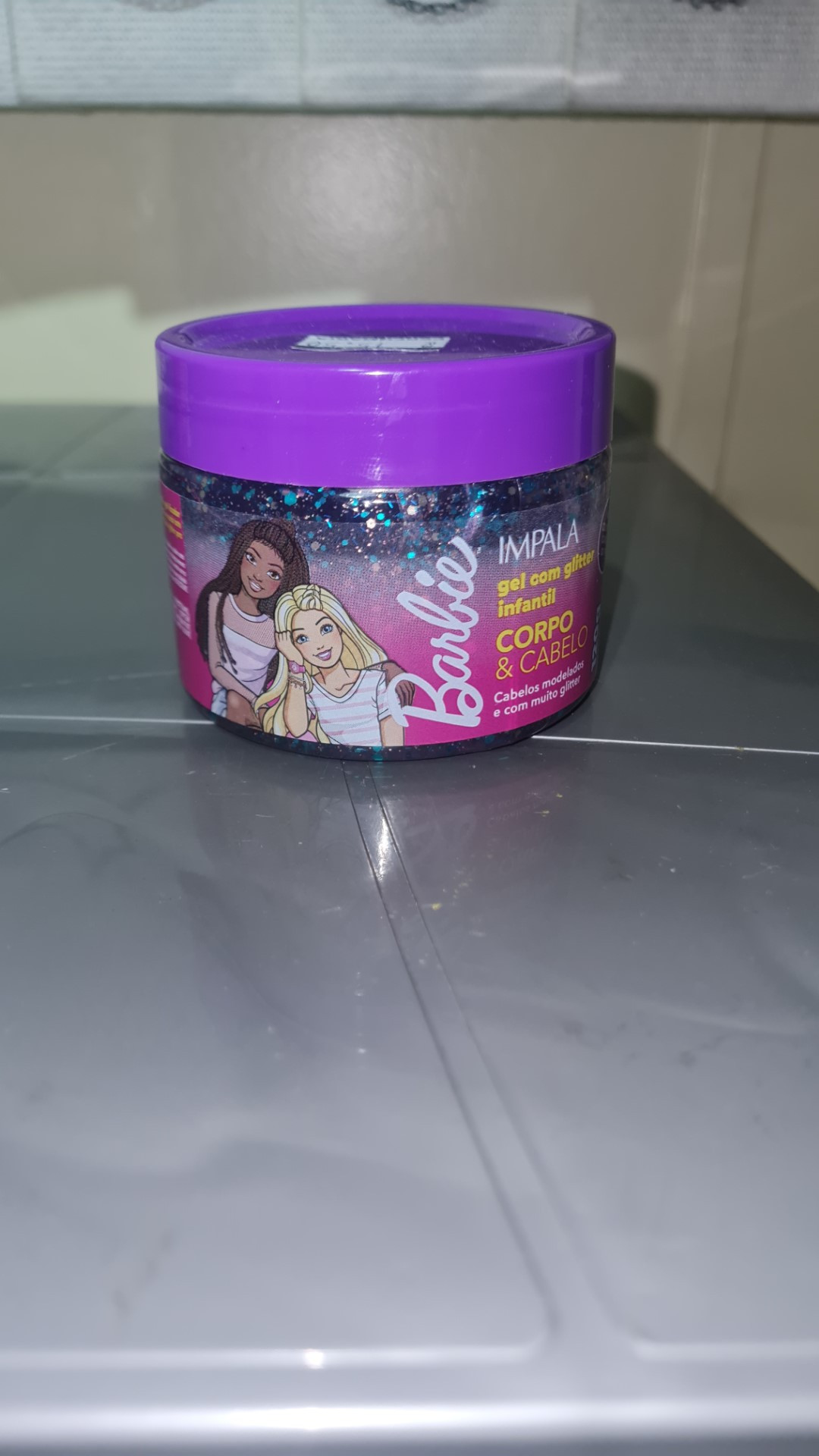 Gel com Glitter infantil corpo & cabelo Impala Barbie