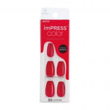 Unhas Postiças Autocolantes Impress Cor Beet Snacks Bailarina Kiss NY