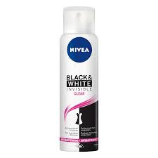 Desodorante antitranspirante aerosol Nivea black&white invisible clear com 150ml