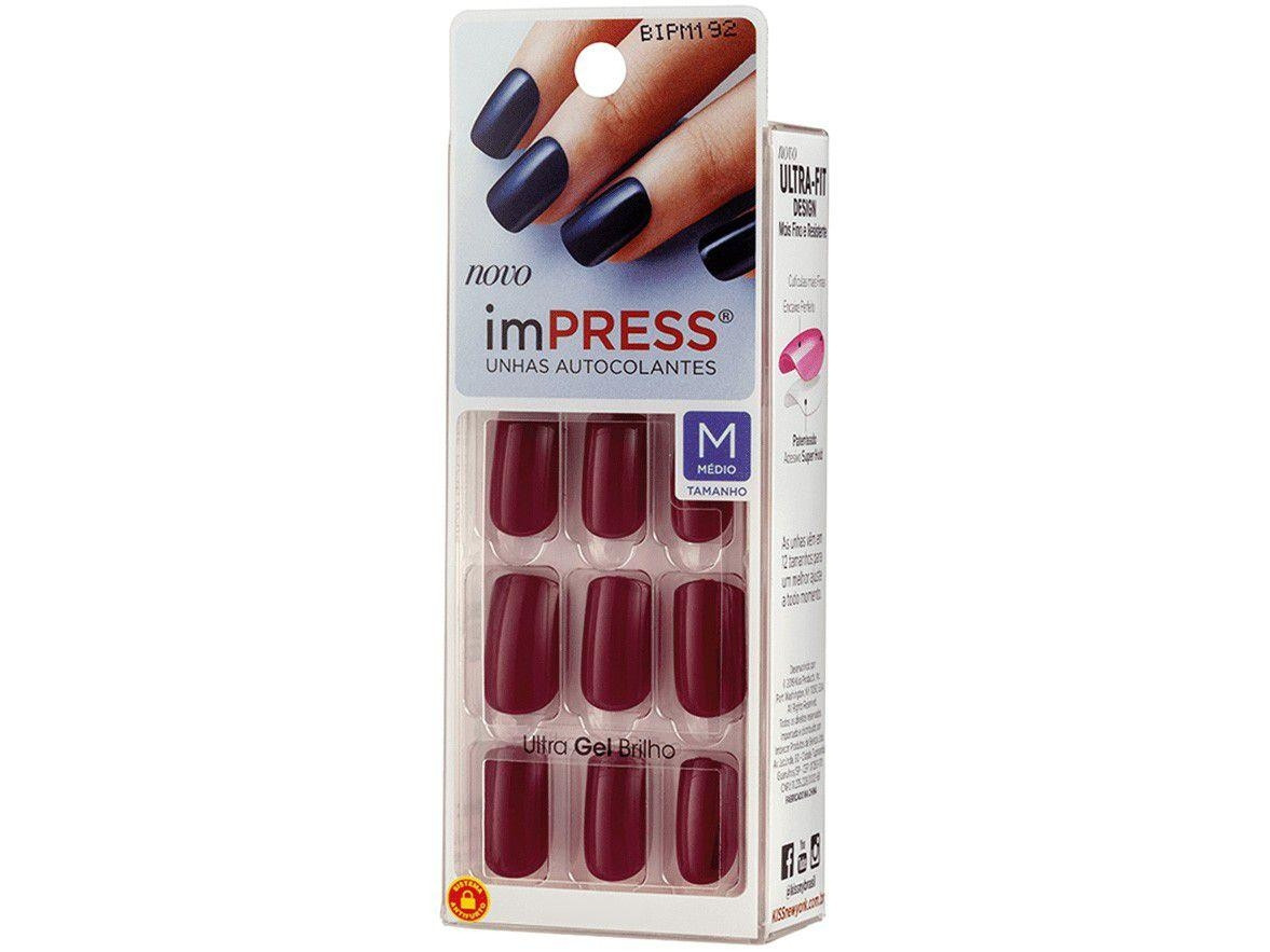 Unhas Autocolantes ImPRESS - Color Medio Bittersweet - Kiss Ny