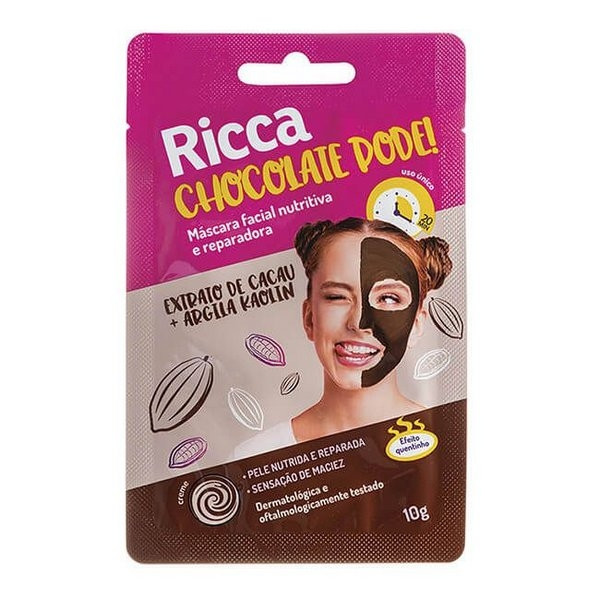 MÁSCARA FACIAL NUTRITIVA E REPARADORA CHOCOLATE PODE 10G - RICCA