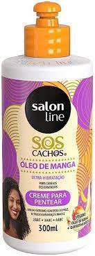 Creme para pentear Manga Tradicional S.O.S Cachos com Óleo de Manga e Queratina 500ml Salon Line