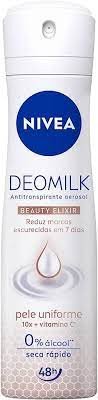 Desodorante Nivea Deomilk Beauty Elixir Pele Uniforme Aerosol Antitranspirante 150ml
