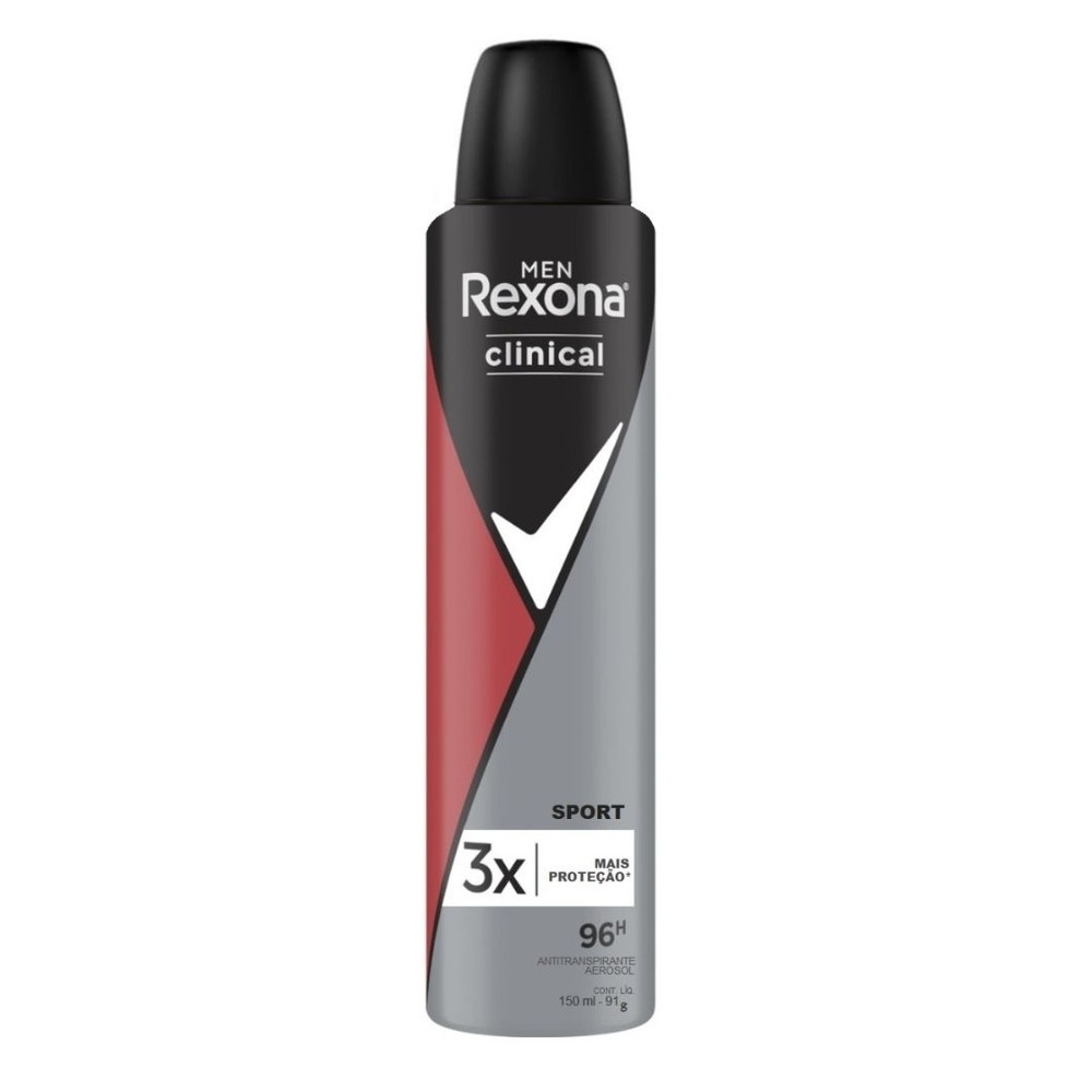 Desodorante Aerosol Rexona Clinical Sport 96h150ml