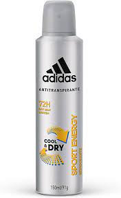 Desodorante aerosol antitranspirante Adidas masculino sport energy com 150ml