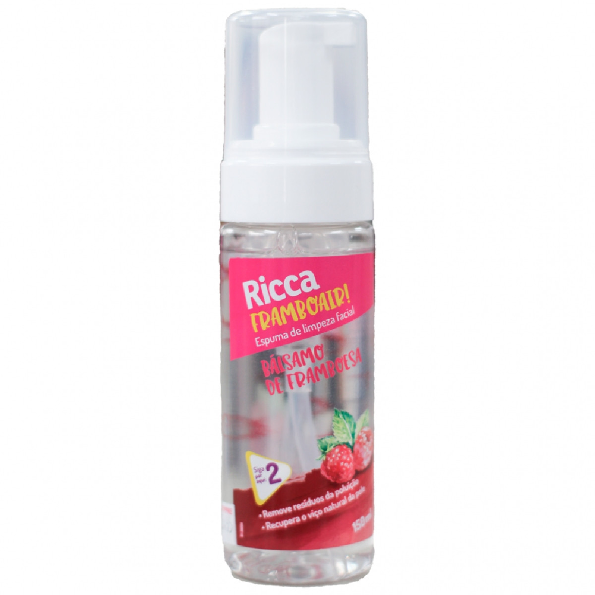 Espuma de Limpeza Facial Ricca - Bálsamo de Framboesa 150ml