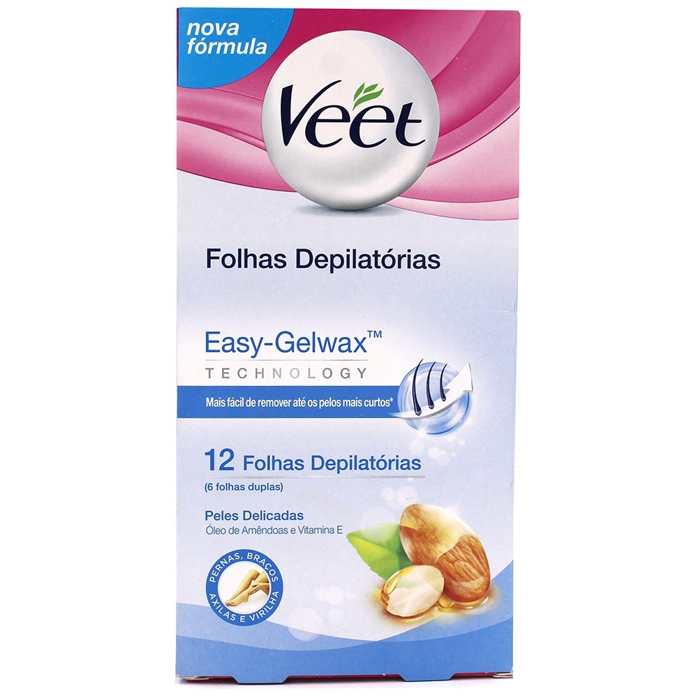 Folhas Para Depilação Corporal Veet Com 12 Unidades - Peles delicadas