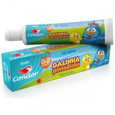 Creme Dental infantil Condor Baby Galinha Pintadinha Sem Flúor 0-2 Anos com 50g