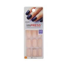 Unhas Postiças Autocolantes Impress Self Love Cor Halo Média Quadrado Kiss NY