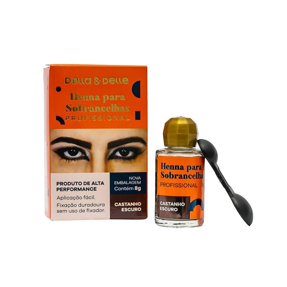 Henna para Sobrancelha 8g Castanho Escuro - Della & Delle