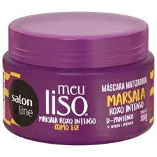 Máscara capilar Salon Line Meu Liso Matizador Marsala Roxo 300g