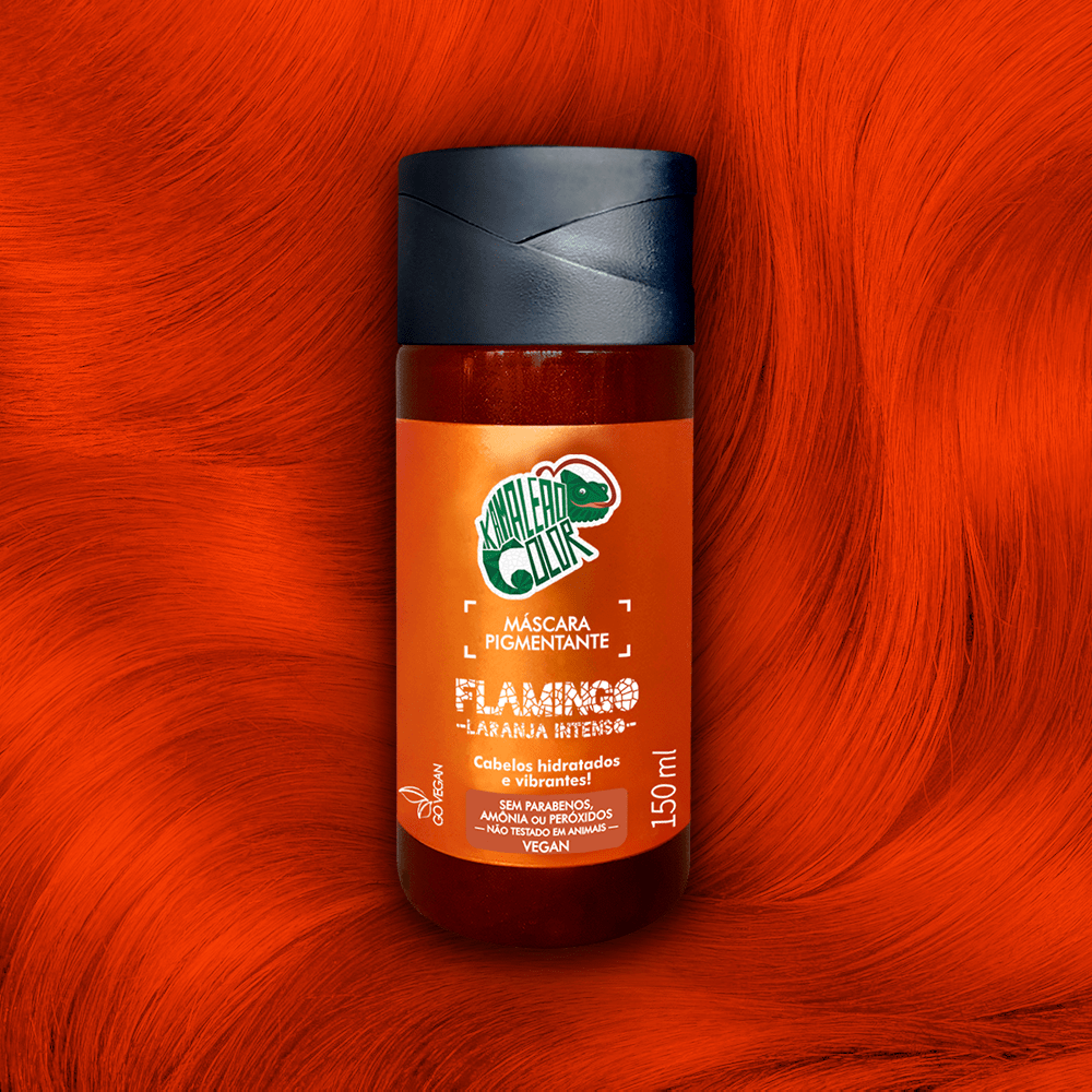 Máscara Capilar Pigmentante Kamaleão Color Flamingo laranja intenso 150ml