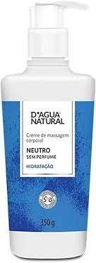 Creme de Massagem Corporal D'agua Natural Neutro 350g