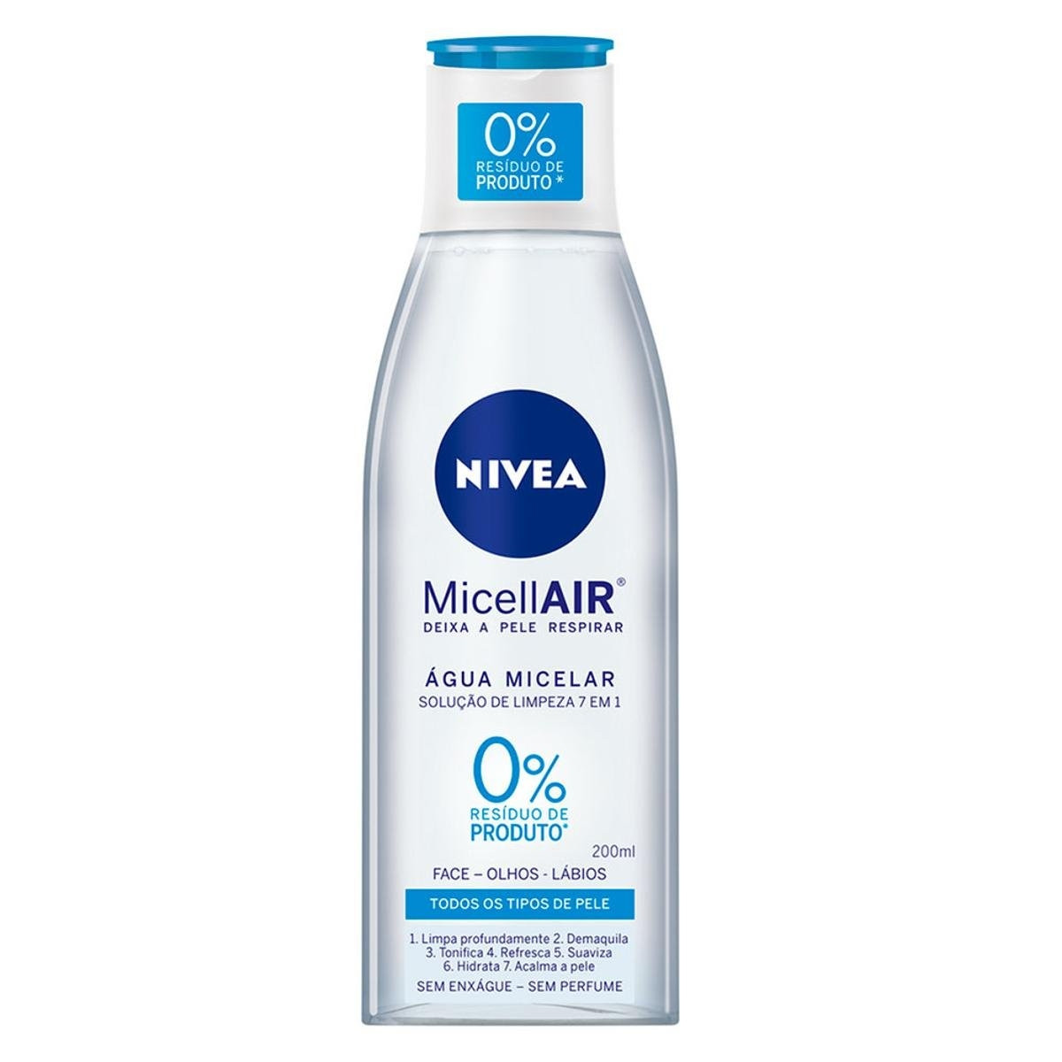 Nivea Micellair Todos os tipos de pele - Água Micelar Solução de Limpeza 7 Em 1 - 200ml