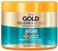 Máscara capilar Niely Gold Pós- Química Óleo de argan + carga de proteínas 