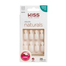 Unhas Postiças Kiss NY Salon Natural Curto Quadrado com Aba