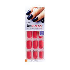 Unhas Postiças Autocolantes Impress Self Love Cor Rather Rec Média Quadrado Kiss NY