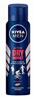 Desodorante antitranspirante aerosol Nivea men active dry impact masculino com 150ml