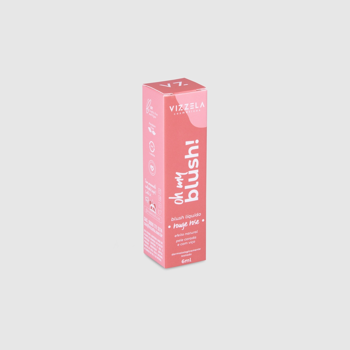 Blush líquido Vizzela oh my Blush! - Rouge Rose 6ml