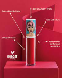 Batom Líquido MATTE WOW Koloss cor Scarlett wow