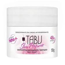 Desodorante Antiperspirante Creme Tabu Sem perfume 55G