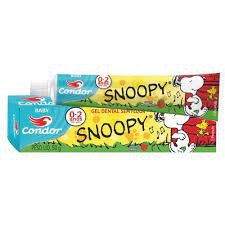 Creme Dental Infantil Sem Flúor Snoopy Sabor Morango 50G Condor