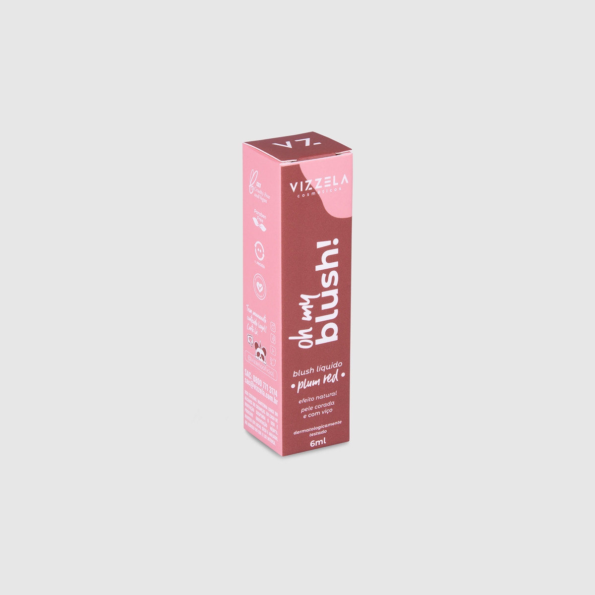 Blush líquido Vizzela oh my Blush! - Plum Red 6ml