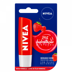 NIVEA Shine Morango -Hidratante e Protetor Labial 4,8g