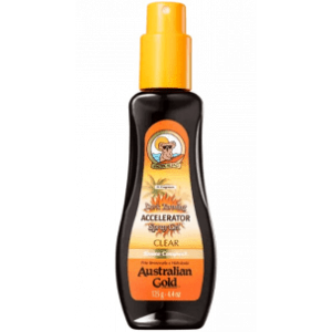  Spray Bronzeador Australian Gold Accelerator Dark Tanning Spray Gel Clear 125ml