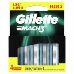 Carga para Aparelho de Barbear Gillette Mach3 4 Unidades