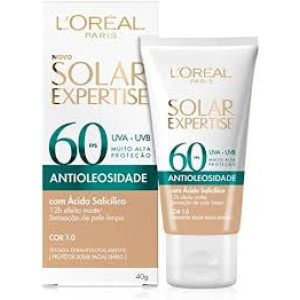 Protetor Solar Facial Loreal Paris Solar Expertise Antioleosidade FPS 60 Cor Clara FPS 60 40g