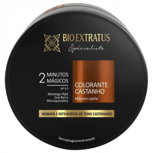 Máscara Colorante Bio Extratus 2 Minutos Mágicos - Castanho 250g