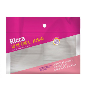 Quadradinho de Algodão Ricca - 80 unidades