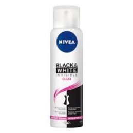 Desodorante antitranspirante aerosol Nivea black&white invisible clear com 150ml