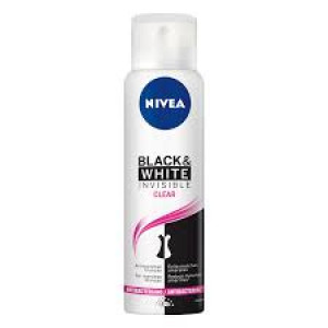 Desodorante antitranspirante aerosol Nivea black&white invisible clear com 150ml