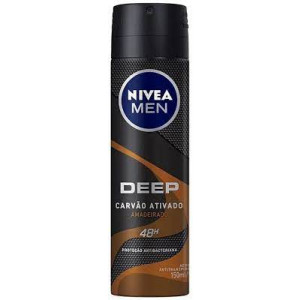 Desodorante aerosol Nivea men carvão ativado deep amadeirado com 150ml